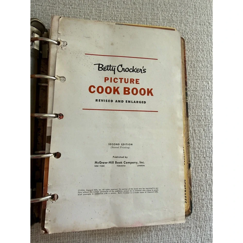 Betty Crocker's Picture Cookbook Revised Enlarged 1956 2nd Edition 2nd Printing